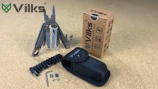 Vilks® NO.102 MULTITOOL Wielofunkcyjny Zestaw SURVIVAL Stal NIERDZEWNA Etui BITY Scyzoryk Kombinerki