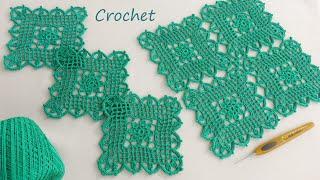 ОЧЕНЬ ПРОСТО!!! Ажурный КВАДРАТНЫЙ МОТИВ вязание крючком Easy Crochet square motifs for beginners