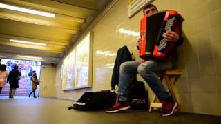 Accordionist playing Abba  In Berlin