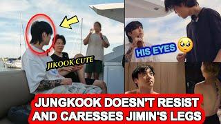 Jikook Cute  JIMIN laughs while JUNGKOOK caresses him ️ Jungkook falls EXCITED before Jimin 