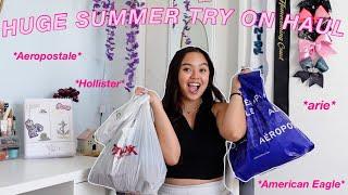 HUGE SUMMER TRY ON HAUL | Arie, Hollister, Aeropostale, Brandy Melville