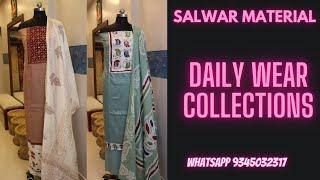 Daily wear trending cotton salwar material . whatsapp 9345032317
