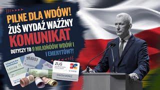 ️PILNE DLA WDÓW! ZUS wydał ważny komunikat. Dotyka prawie 9 milionów wdów i emerytów!