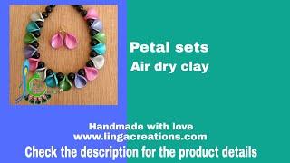 Petal sets | Terracotta jewellery | Air dry clay | linga creations | Ananthavalli Saravanan
