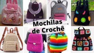 MOCHILAS DE CROCHE (Adulto) 130 Modelos | Modelos de Mochilas de Crochê - Bolsas de Crochê