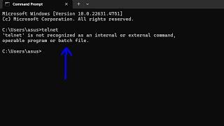 How to fix telnet is not recognized as an internal and external command Error