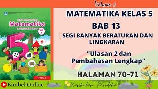 Matematika Kelas 5 Bab 13 :  Ulasan 2 dan Kunci Jawaban Halaman 70-71 Kelas 5 Kurikulum Merdeka