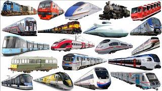 Railway Vehicles - Trains and Subways  | Learn names and Sounds of Train Transport in english