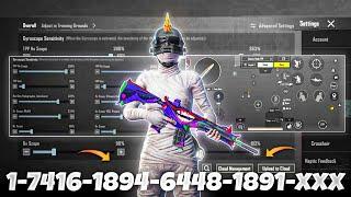 NEW UPDATE 3.5BEST SENSITIVITY CODE + CONTROL SETTINGS BGMI/PUBG MOBILE