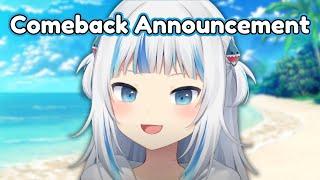 Gura Has an Announcement in Her Comeback Stream 【Gawr Gura / Hololive EN】