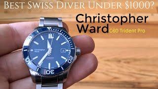 Best Entry Level Swiss Diver Under $1000 Christopher Ward C60 Trident Pro 600m Full Hands On Review