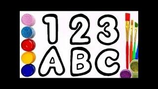 Bolalar uchun raqamlar va alifbo harflar chizish | We learn and draw numbers and letters  #draw kids