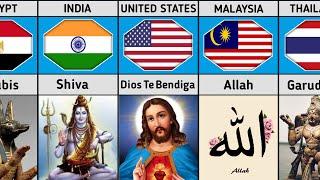 Gods from different countries. National Gods of different countries. real data