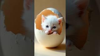 Kitten hatches from an eggshell? #shorts