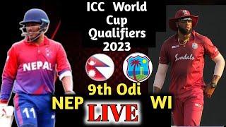 NEP vs WI 9th Match, ICC WCQ 2023 Live Score #cricket #viral #live