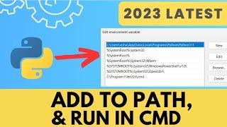 Add Python to Path Environment Variable - Windows 10