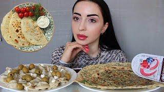 МЕНЯ ОСКОРБИЛИ  Пельмени и Кутабы Mukbang Ayka Emilly