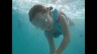 Sophie tickles my feet underwater