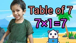 table of 7,7x1=7 Multiplication, Table of seven ,Table Song,Time of tables, MathsTables