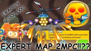 Is EXACTLY 2MPC On An EXPERT MAP Possible!? INSANE BTD6 MASTERY CHALLENGE! 2 MILLION POPS SHOWCASE!!