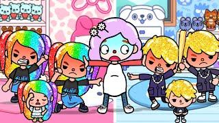 Brothers Hate Younger Sister Because of Rainbow Hair | Toca Life Story | Toca Boca