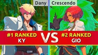 GGST ▰ Dany (#1 Ranked Ky) vs Crescendo (#2 Ranked Giovanna). High Level Gameplay