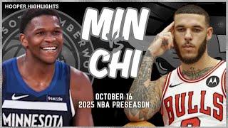 Minnesota Timberwolves vs Chicago Bulls Full Game Highlights | Oct 16 | 2024-25 NBA Preseason