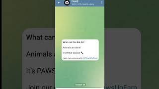 PAWS Airdrop Join Link https://t.me/PAWSOG_bot/PAWS?startapp=B1oCIuDm #crypto #airdrop #1000airdrop