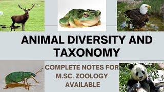 ANIMAL DIVERSITY AND TAXONOMY - M.SC. ZOOLOGY      #animaldiversity #taxonomy  #m.sc #zoology #notes