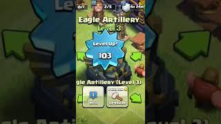 Looks of eagle artillery after upgrading level 2-3 in clash of clans #clashofclans #coc