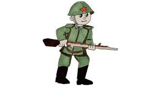 Рисуем ВОЕННОГО, простые рисунки для срисовки/Drawing a MILITARY MAN, simple drawings for drawing