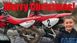 Honda CRF70 First Ride | Merry Christmas!