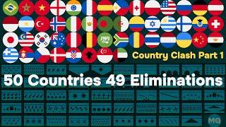 50 Countries 49 Elimination Marble Race in Algodoo - #1