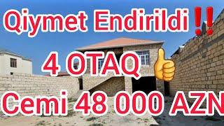 Əlimyandi Satilir‼️3.5 Sotda 4 Otaq Heyet  Cemi 48 000 AZN