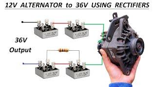 36V DC from 12v 64 Amp Car Alternator 750W DIY