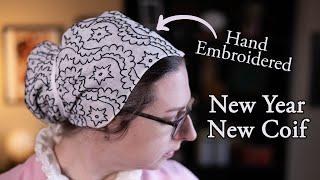 Elizabethan Coif: Embroidered by Hand! [CC]