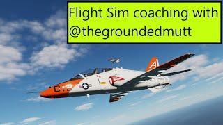 DCS Helmet cam (Flight coach POV): First T-45 flight sim coaching session for Bri @TheGroundedMutt!