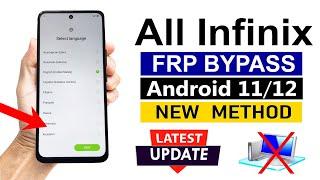 All Infiinix ANDROID 11/12 : Google/ FRP Bypass - No Google Play Services - (Without Pc)