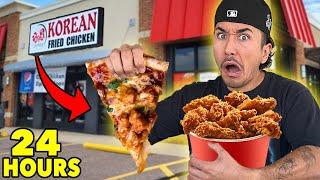 Eating Weird HOT CHICKEN Combinations For 24 Hours...