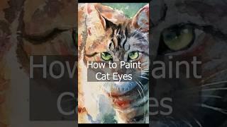 How to paint cat eyes - 1 minute watercolor tutorial