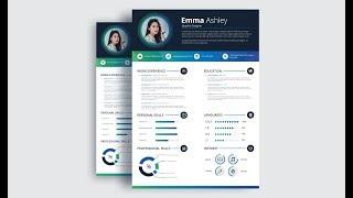 Creative CV/Resume design in Adobe Illustrator CC