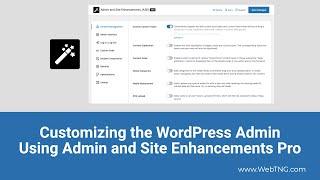 Customizing the WordPress Admin Using Admin and Site Enhancements Pro