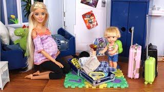 Barbie & Ken Family Morning Routine, Baby Room & Travel Videos