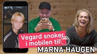 Vegard Harm snoker i mobilen til Marna Haugen Burøe