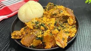 I Made The Popular Nigerian Egusi Soup For The First Time Rate Me #nigerianfood