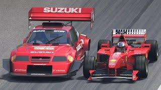 Suzuki Escudo Pikes Peak vs Ferrari F1 V10 at Monza