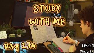 LIVE 8 HOUR | Day 274 | study with me Pomodoro | No music, Rain/Thunderstorm sounds