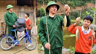 The poor boy visited and thanked the soldier for saving him.