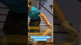 The Proper Way to Clean a Glass Table - Pro Cleaning Tip #shorts