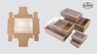 How to Fold Brown Kraft Paper Folding Drawer Boxes with Frosted PVC Cover